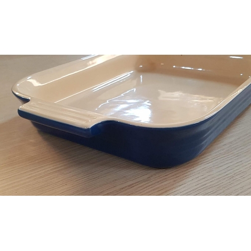 31 - Le Creuset Set of 4x Rectangular Casserole Dishes in Cornflower Blue: Large (37cm x 25cm), Medium (3... 