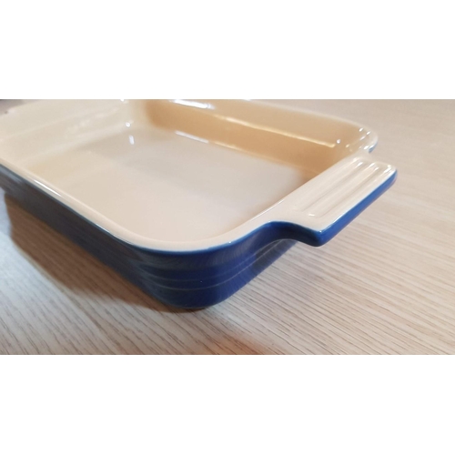 31 - Le Creuset Set of 4x Rectangular Casserole Dishes in Cornflower Blue: Large (37cm x 25cm), Medium (3... 