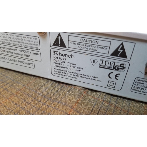 542 - Home Electronics: Daewoo DVD Player, Model: DVD-9185, (No R/C), Bench DVD/CD Player, Model: KH 6777,... 