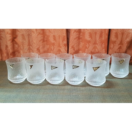 561 - Handmade/Hand Cut Crystal 'Raised' Design Glasses., x11.