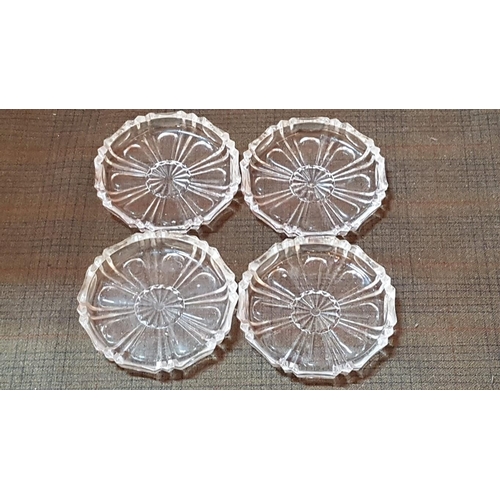 563 - Retro Glassware: Various Mini Sweets Plates/Coaters, 3x Different Pattern, x16 (6+6+4)