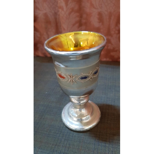 565 - Vintage Style Tableware: 4x Different Goblets and Handle Collar Spout & Pedestal Decanter. x5