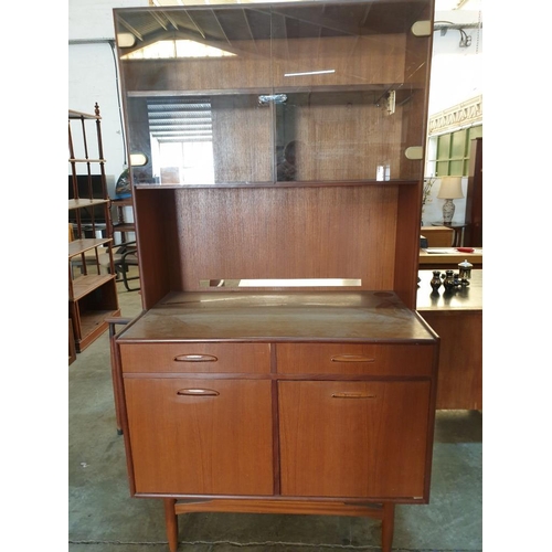 572 - Vintage / Retro Wooden Display Unit with Glass Upper Cupboard Doors and Wooden Lower Cupboard Doors ... 