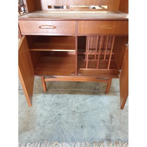 572 - Vintage / Retro Wooden Display Unit with Glass Upper Cupboard Doors and Wooden Lower Cupboard Doors ... 