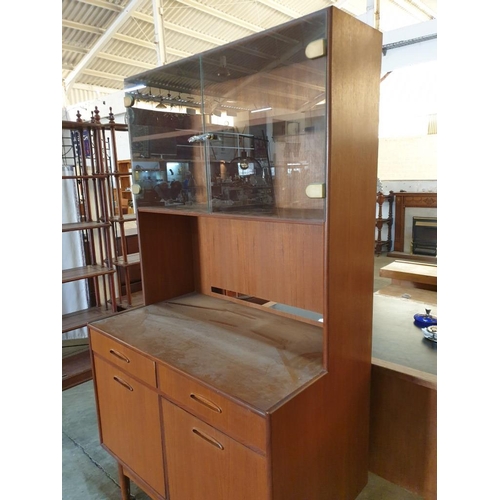 572 - Vintage / Retro Wooden Display Unit with Glass Upper Cupboard Doors and Wooden Lower Cupboard Doors ... 