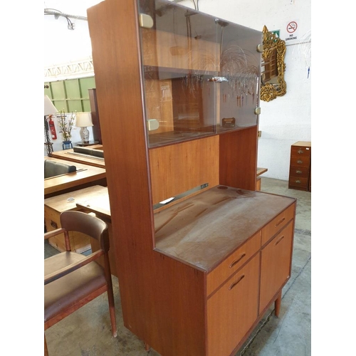 572 - Vintage / Retro Wooden Display Unit with Glass Upper Cupboard Doors and Wooden Lower Cupboard Doors ... 