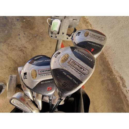 689 - Set of 'Houston' Golf Clubs (8 x Irons, 3 x Woods and a Putter) in Golf Bag with Trolley