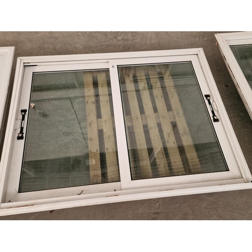 700 - White Alumiunium Double Glazed Sliding Windows in Frame, (Approx. 157 x 120cm)