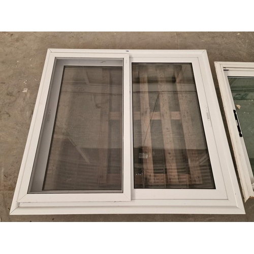 701 - Large White UPVC Double Glazed Sliding Windows in Frame, Together with Fly Screen, (Approx. 146 x 13... 