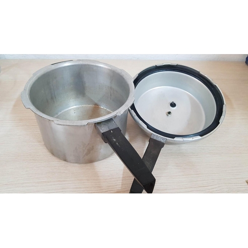 375 - 'Prestige' Pressure Cooker, Together with 'Pressure Cooker Spares' and 5-Tier Metal Kitchen Pan Stan... 