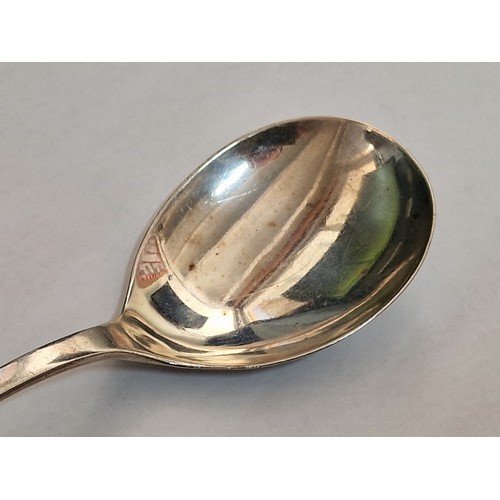 5A - Antique Sterling Silver Soup Spoon with Decorative Pierced Handle, by 'Mappin & Webb Ltd', Sheffield... 