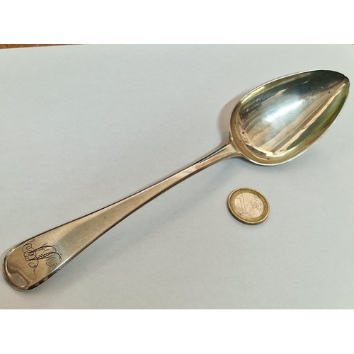 5B - Antique Sterling Silver Table / Serving Spoon, Circa 1802, London (Approx. 22cm, 67g)