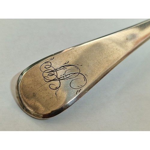 5B - Antique Sterling Silver Table / Serving Spoon, Circa 1802, London (Approx. 22cm, 67g)