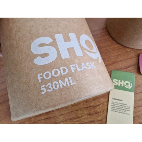 127 - 2 x SHO Food Flasks (530ml) in Original Box, Unused; Stylish & Colourful Vacuum Insulated, Double Wa... 