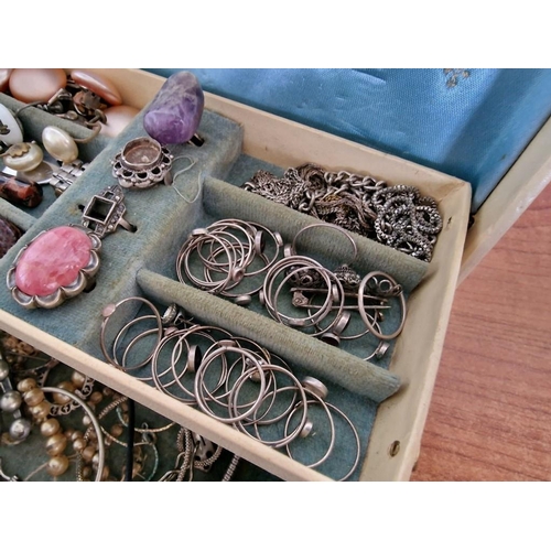 20 - Vintage Jewellery Case with Fitted Interior, Complete with Contents, a Large Quantity of Assorted Co... 