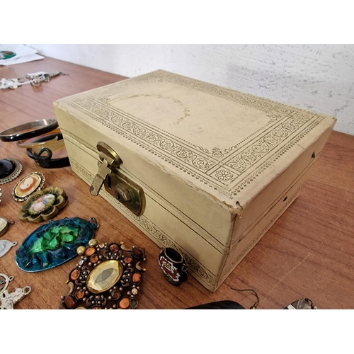 20 - Vintage Jewellery Case with Fitted Interior, Complete with Contents, a Large Quantity of Assorted Co... 