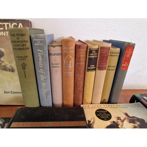 272 - Large Collection of Assorted Books, Incl. Expeditions & Travel, etc, First Editions Included, (see m... 