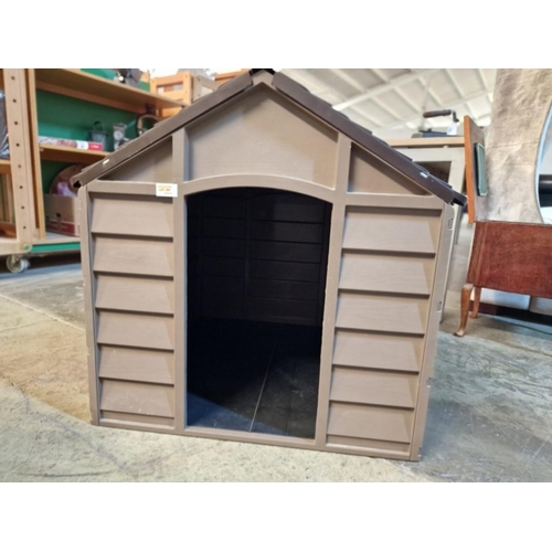 387 - Plastic Dog Kennel / House, (Approx. 71 x 71 x 69cm Overall)