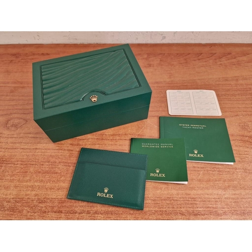 64 - Rolex Watch Box, Ref. 39139.01, Green Leather/Beige Velvet, Together Green Leather Card Holder, 2020... 