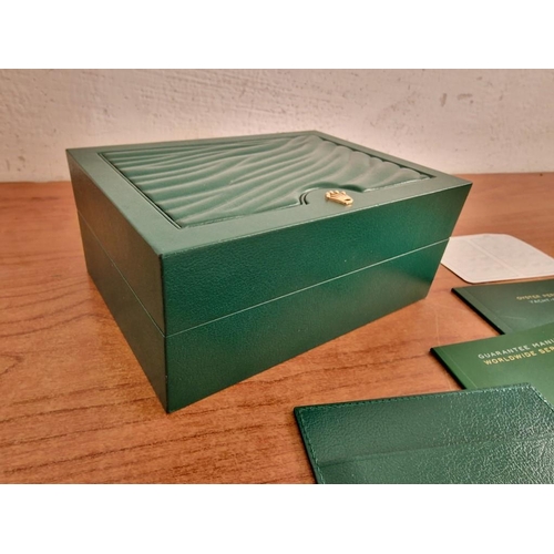 64 - Rolex Watch Box, Ref. 39139.01, Green Leather/Beige Velvet, Together Green Leather Card Holder, 2020... 