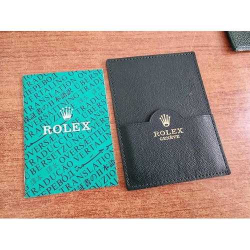 65 - Rolex Watch Box, Ref. 70.00.02, Green Leather/Beige Velvet, Together Green Leather Card Holder, Note... 