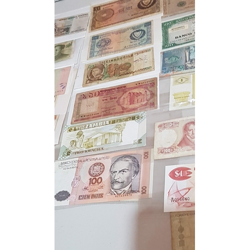 131 - Collection of Vintage Retro and Recent Banknotes From all Over the World, Approx. 26x Banknotes (Cyp... 