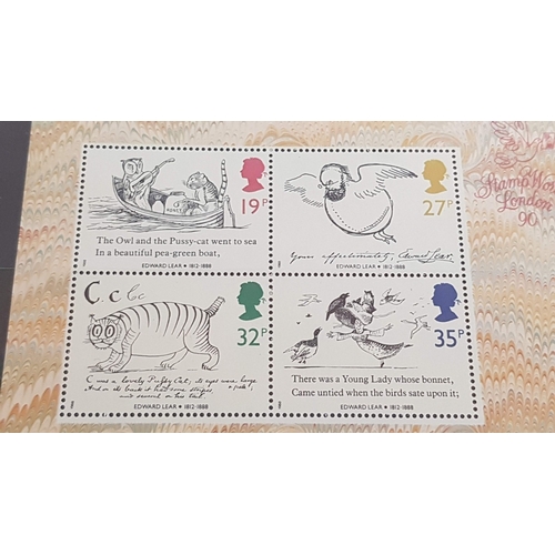 180 - GB 1988 Edward Lear, Miniature Sheet, Mint Stamp Sheet, Issued by the Royal Mail on 6th September 19... 