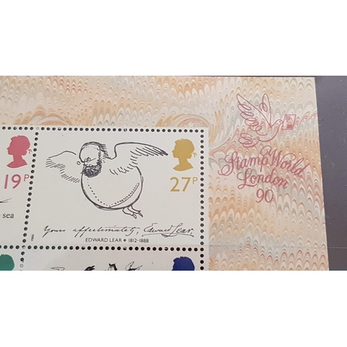 180 - GB 1988 Edward Lear, Miniature Sheet, Mint Stamp Sheet, Issued by the Royal Mail on 6th September 19... 