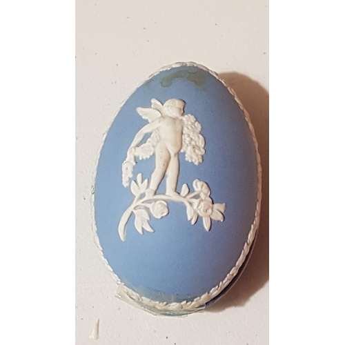 190 - Vintage (Circa 60s) Wedgwood Cherub Egg Trinket Box (Approx. 7.5cm x 4.5cm) Together with Small Vint... 