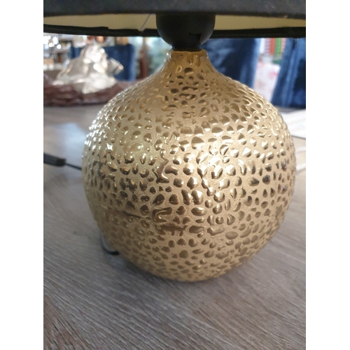 344 - Gold Colour Table Lamp With Black Shade. 32 cm High.
Working When Lotted