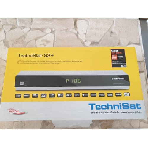 351 - Technistar S2+ HD Satellite Receiver Unused in Box With Power Lead, R/Control and Manual. Untested.