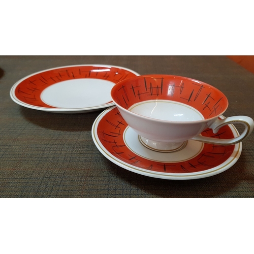 189 - Vintage 50s-60s, Various German Brands Porcelain 6x 'Trio' Tea/Coffee Sets (Cup, Saucer, Cake Plate ... 