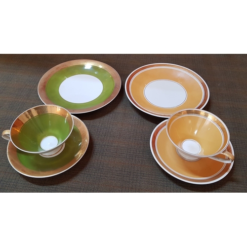 189 - Vintage 50s-60s, Various German Brands Porcelain 6x 'Trio' Tea/Coffee Sets (Cup, Saucer, Cake Plate ... 