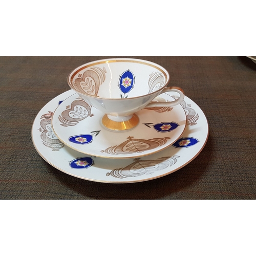 189 - Vintage 50s-60s, Various German Brands Porcelain 6x 'Trio' Tea/Coffee Sets (Cup, Saucer, Cake Plate ... 