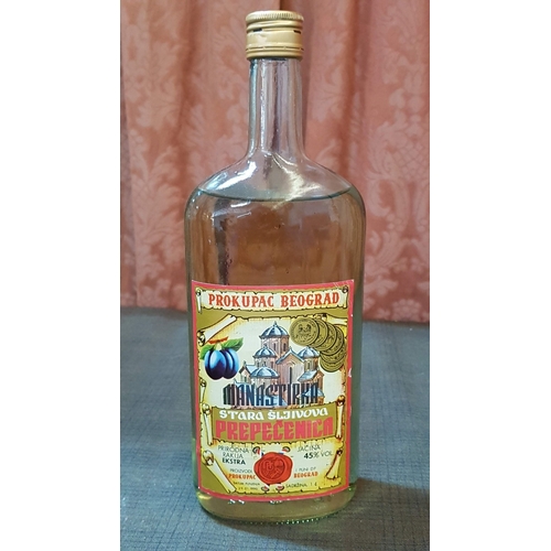 240 - Various Types of Alcohol, 'Muskatova Grozdova Rakia' (Bulgaria), 'Manastirka Slivovitz Plum Brandy' ... 