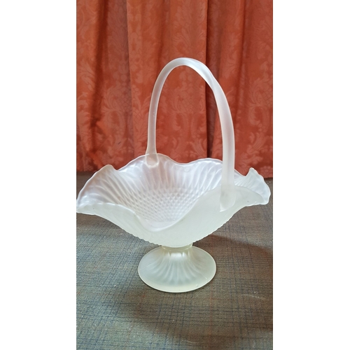 248 - Retro Glassware, 4x Stylish Cut Glass Decorative Baskets, Various Shape ,Color and Size.  (4)