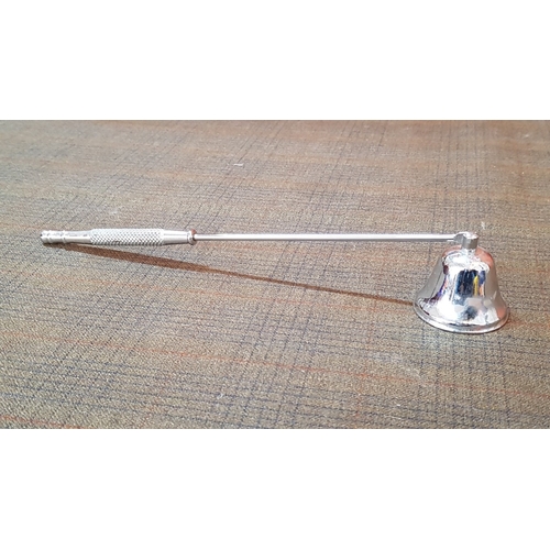 254 - Vintage Style Candle Accessories, Candle Wick Trimmer and Candle Snuffer, White Metal.  (2)