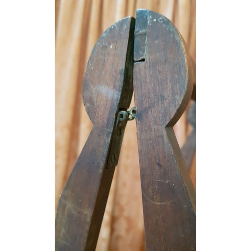 258 - Antique Wooden Folding Serving Stand, A/F, Need Repair, H: 95cm.