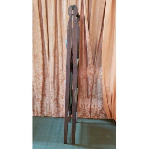 258 - Antique Wooden Folding Serving Stand, A/F, Need Repair, H: 95cm.