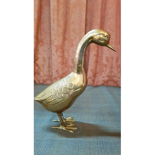 404 - Collectable 'Ducks' Brass Sculptures, Large Approx. H:26.5cm and 2x Small.  (3)