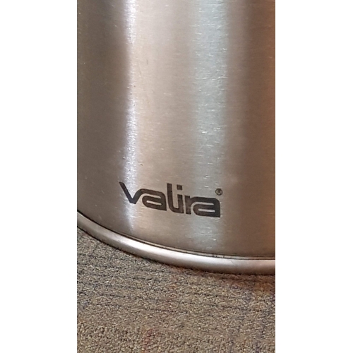 447 - 'Valira' Stainless Steel Serving Carafe/ Flask and Small White Metal Triangle Ashtray.  (2)