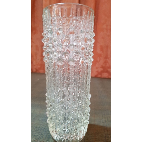 449 - Retro Glass 'Tube' Vase, Approx. H:23cm   Ø:8cm.