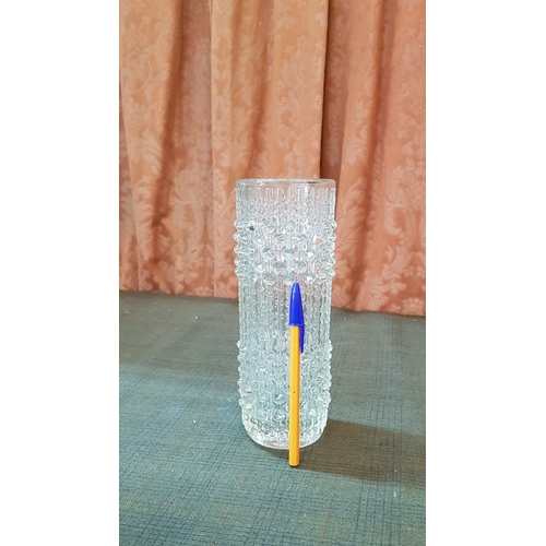 449 - Retro Glass 'Tube' Vase, Approx. H:23cm   Ø:8cm.