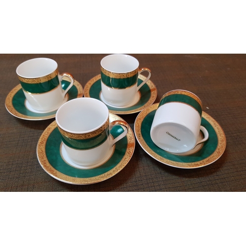 451 - Coffee Sets, Multi Color 6x Cups+6x Saucers and Green/White 4x Cups and 4X Saucers.  (20)