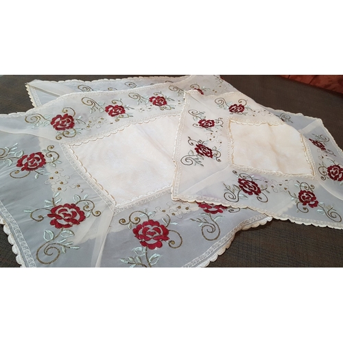 455 - Retro Country Style Tablecloths, Various Shape, Size and Style. (Approx. 41cm x 28cm / 37cm x 37cm /... 