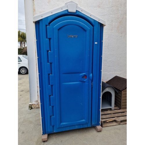 100 - Portable Toilet / Portaloo, Blue Colour with White Vented Roof, (Approx. 110 x 115 x 222cm)