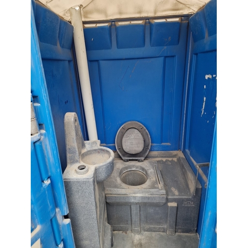 100 - Portable Toilet / Portaloo, Blue Colour with White Vented Roof, (Approx. 110 x 115 x 222cm)