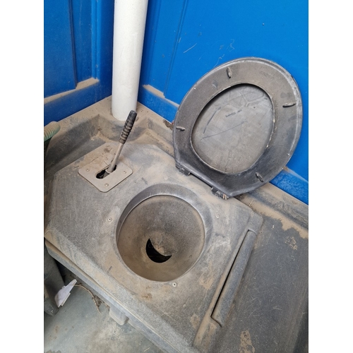 100 - Portable Toilet / Portaloo, Blue Colour with White Vented Roof, (Approx. 110 x 115 x 222cm)