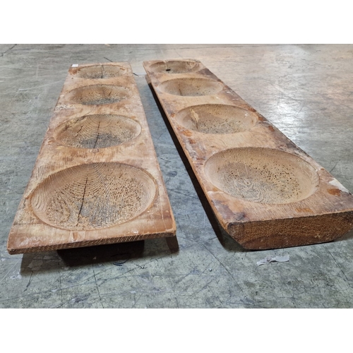 102 - 2 x Vintage Cypriot Bread Molds, 4-Part, (Approx. L: 114cm each), (2)