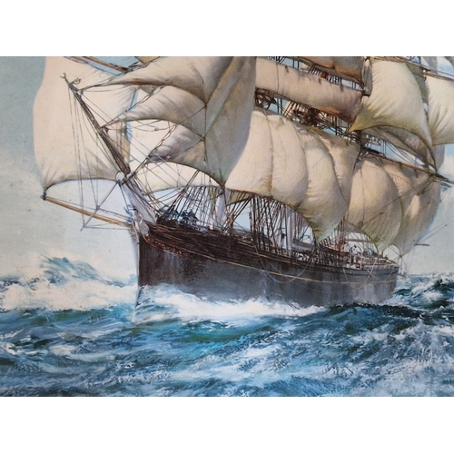 15 - Framed Print of Ship at Sea, (Approx. 76 x 54cm)